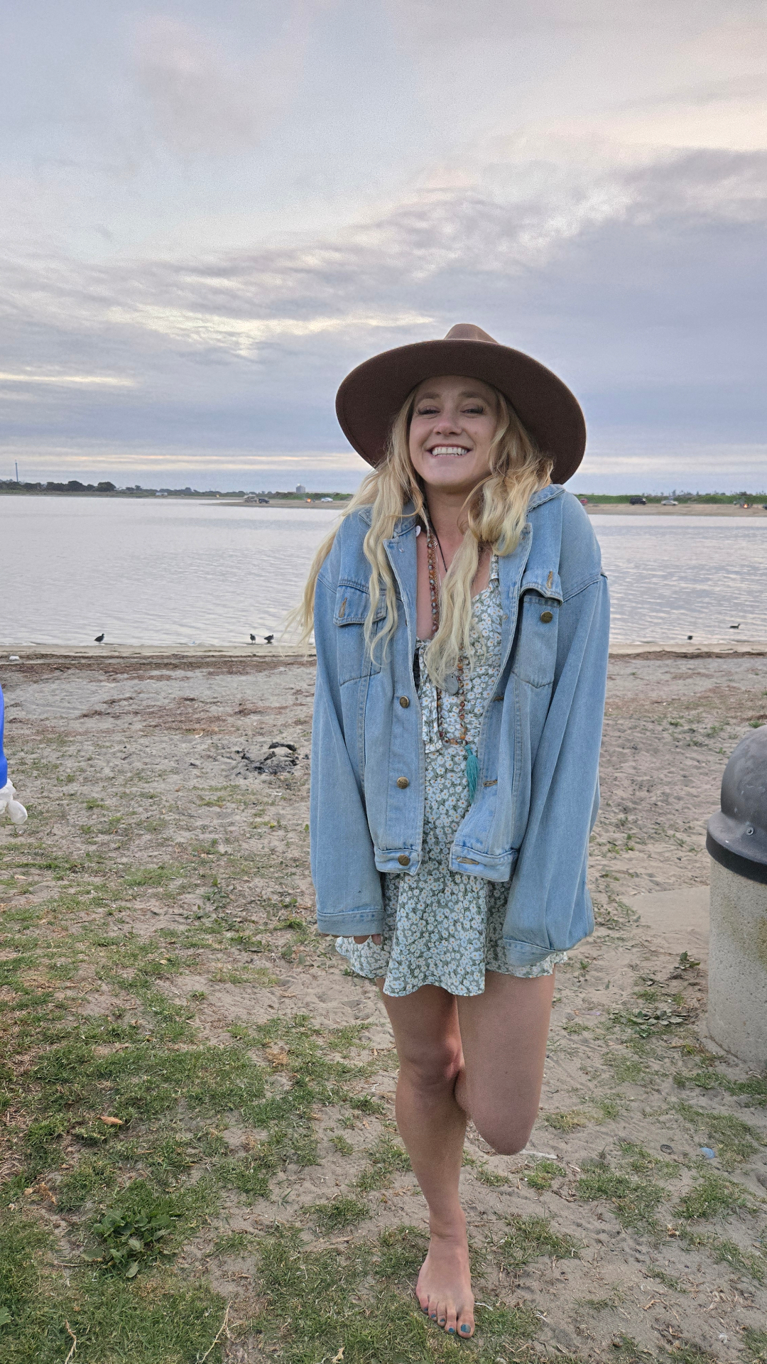 Kaelee Nelson, the artist behind House of Berseri, on the bay at dusk